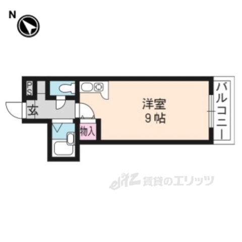 京都市北区鷹峯上ノ町のマンションの間取り