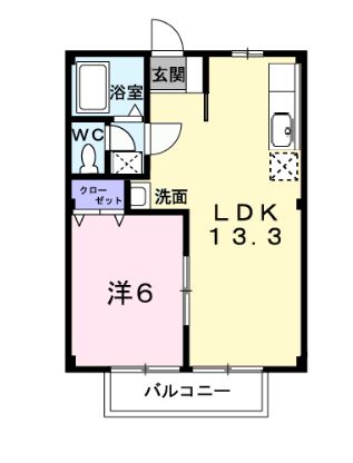 瀬戸内市長船町土師のアパートの間取り