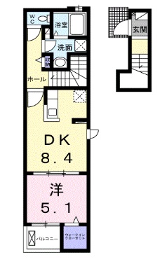 【姫路市名古山町のアパートの間取り】