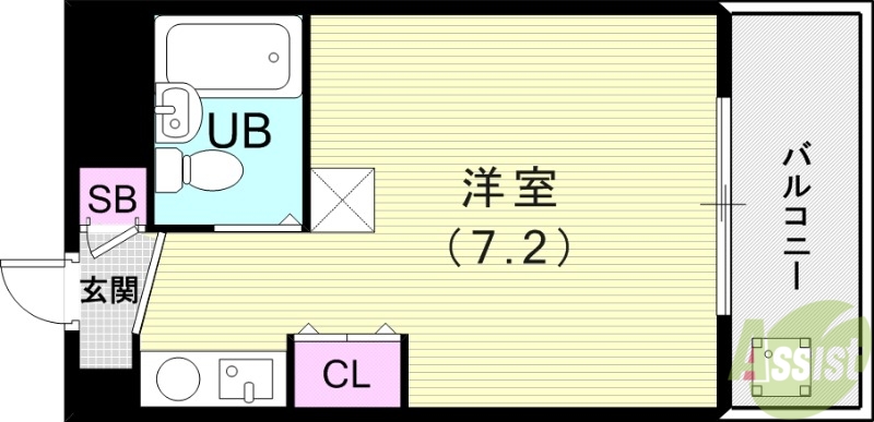 西宮市鳴尾町のマンションの間取り