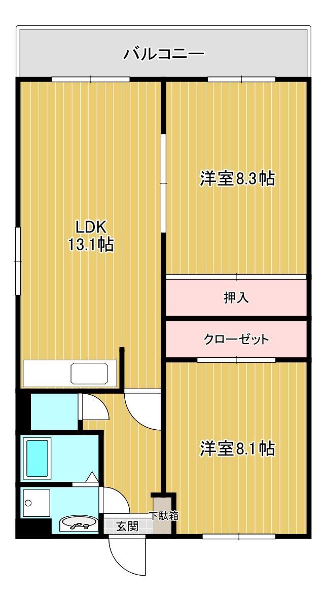 【鹿児島市小松原のマンションの間取り】