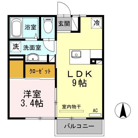 大崎市古川栄町のアパートの間取り