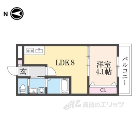 四條畷市南野のアパートの間取り