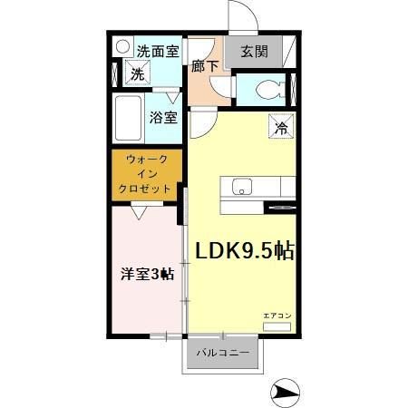 桑名市大字西別所のアパートの間取り