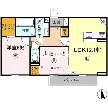 三井郡大刀洗町大字山隈のアパートの間取り