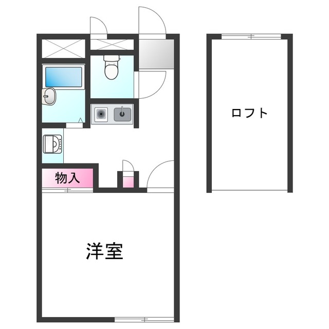 泉南市樽井のアパートの間取り