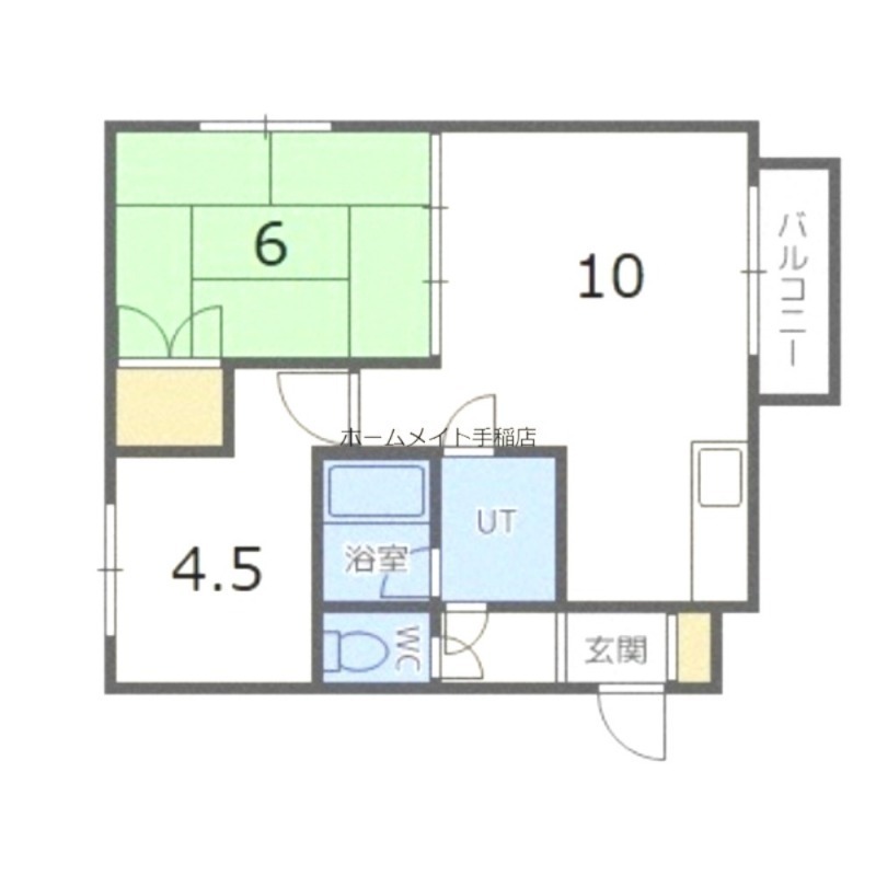 【札幌市西区発寒六条のマンションの間取り】