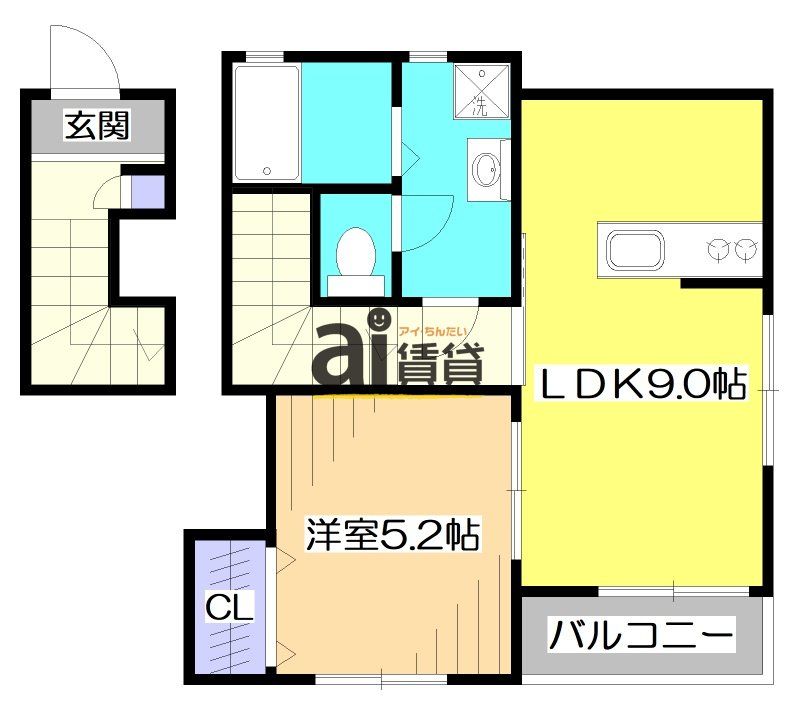 小金井市桜町のアパートの間取り