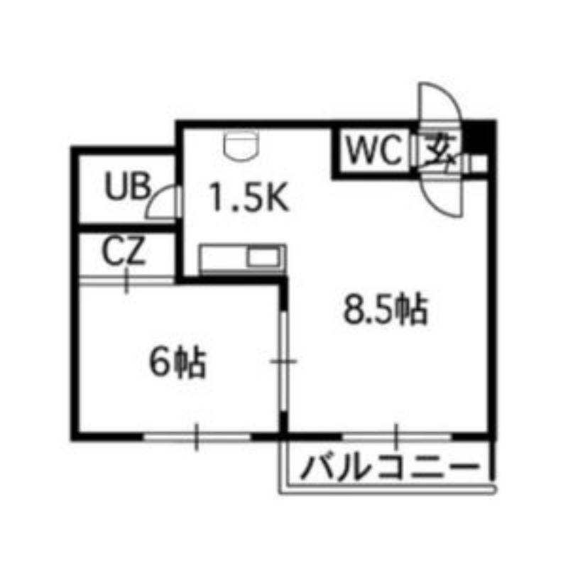 札幌市厚別区厚別中央二条のマンションの間取り