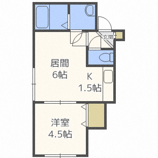 札幌市北区麻生町のアパートの間取り