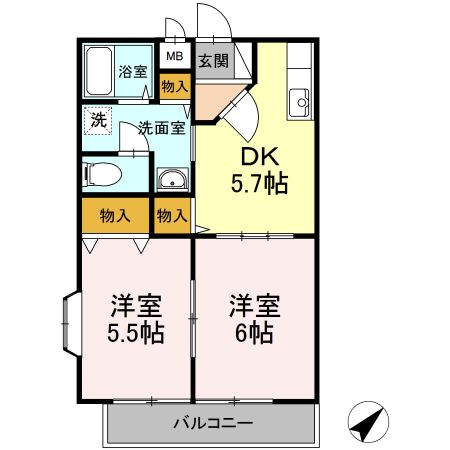 プレジデントタカヤ６　B棟の間取り