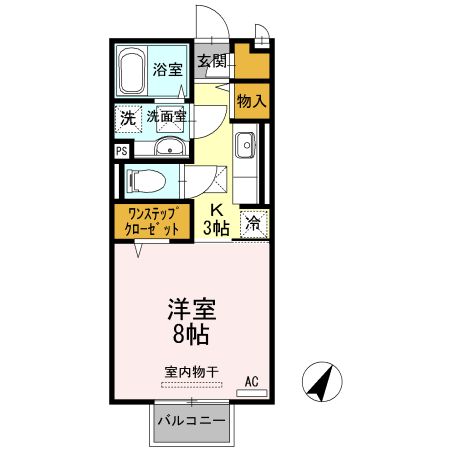 和歌山市大谷のアパートの間取り