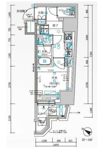 【横浜市中区弥生町のマンションの間取り】