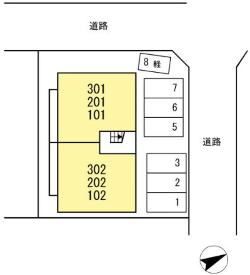 【(仮)D-ROOM朝日町A棟の駐車場】