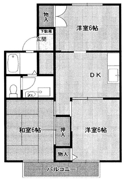 神戸市西区大津和のアパートの間取り