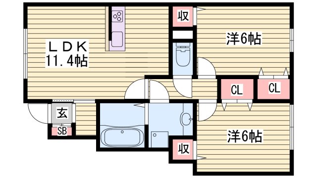 アクタス五軒屋の間取り