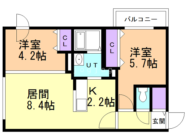 札幌市南区澄川一条のマンションの間取り