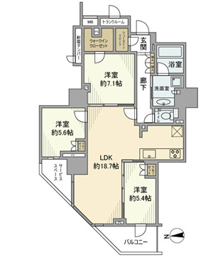 プラウドタワー木場公園の間取り