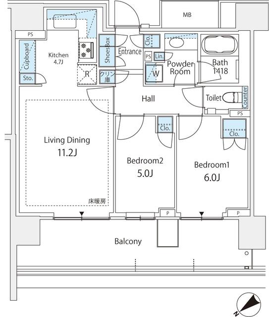 ＨＡＲＵＭＩ　ＦＬＡＧ　ＳＵＮ　ＶＩＬＬＡＧＥ　Ｄ棟の間取り