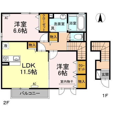 エステート　はなみずき　A棟の間取り