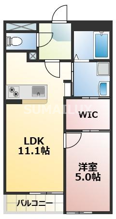 熊本市中央区八王寺町のアパートの間取り