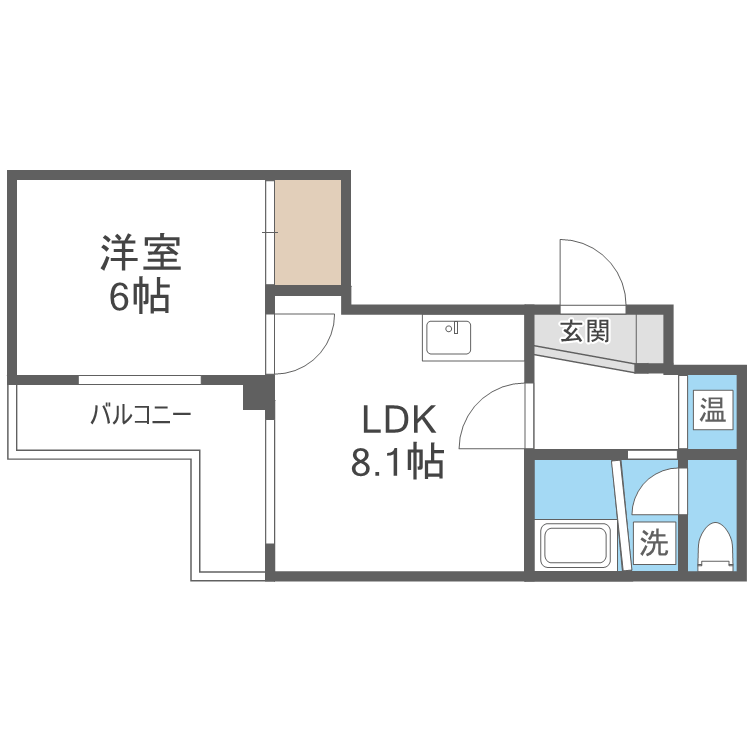 札幌市中央区北三条西のマンションの間取り