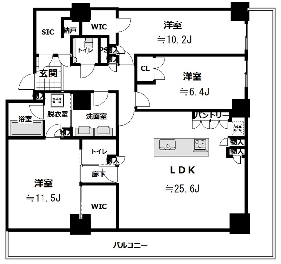 ザ・パークハウス川越タワーの間取り