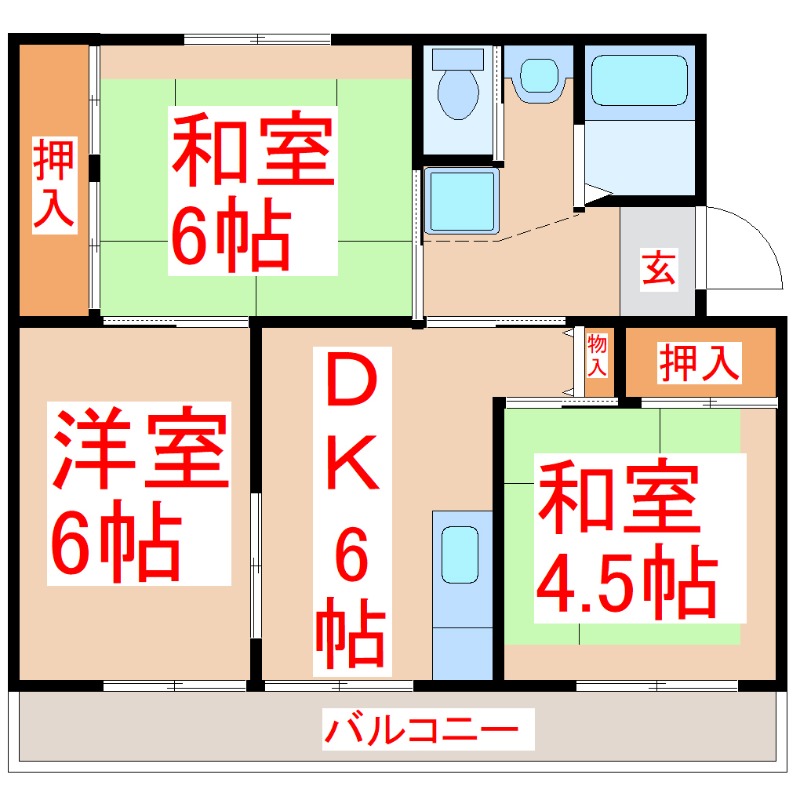 フォレストタウン川辺　Ｂ棟の間取り