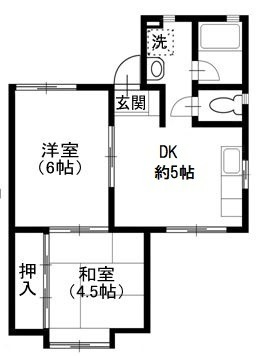 小田原市清水新田のアパートの間取り