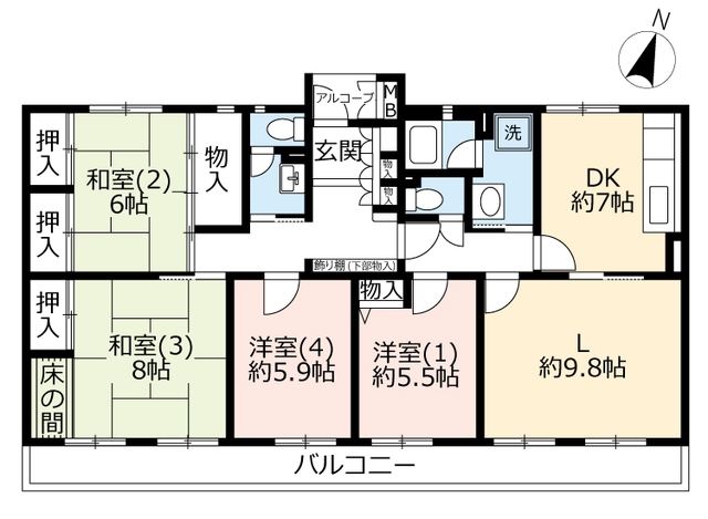 ＵＲ千葉ニュータウン原山第二の間取り