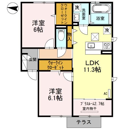 新潟県上越市大潟区下小船津浜（アパート）の賃貸物件の間取り
