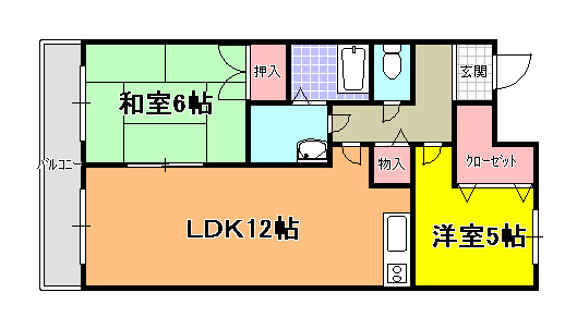 北九州市八幡西区三ケ森のマンションの間取り