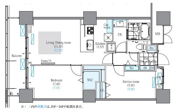 荒川区南千住のマンションの間取り