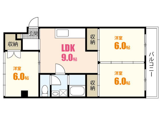 広島市安佐南区八木のマンションの間取り