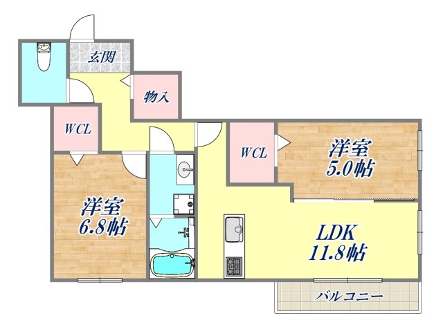 【エテルノ塚口の間取り】