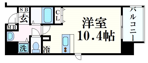 プレサンス三宮花時計前の間取り