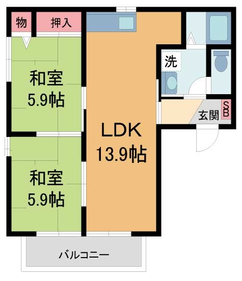 ディアス平野B棟の間取り