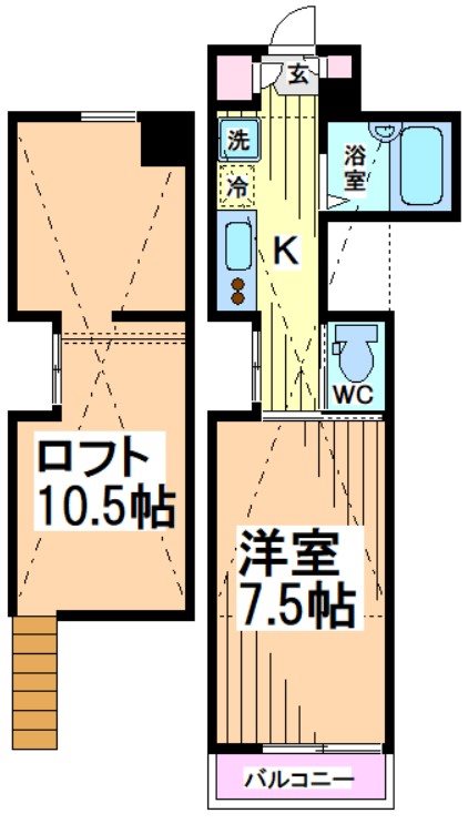 神奈川県川崎市多摩区枡形３（アパート）の賃貸物件の間取り