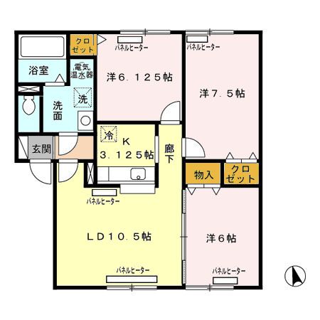 リビングタウン山の手　Ｃの間取り