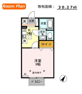 【新潟市秋葉区程島のアパートの間取り】