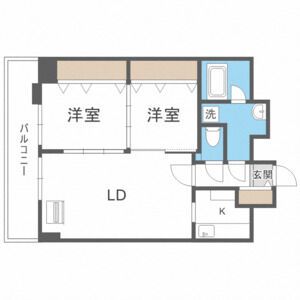 札幌市中央区北四条東のマンションの間取り