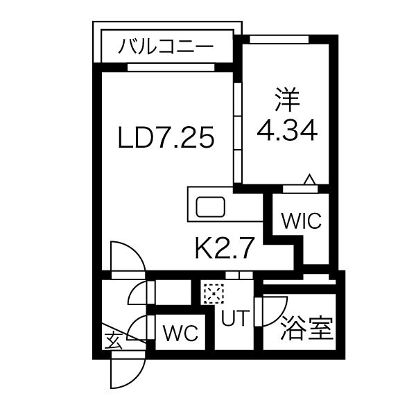 札幌市中央区南十九条西のマンションの間取り