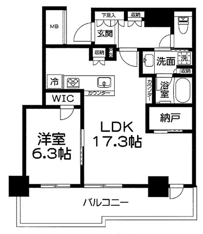 シエリアタワー大阪堀江の間取り