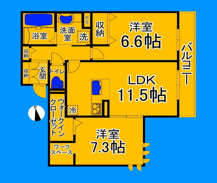 大阪市住吉区住吉のアパートの間取り