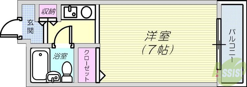 神戸市灘区福住通のマンションの間取り