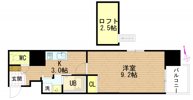 グラビスコート紙屋町の間取り