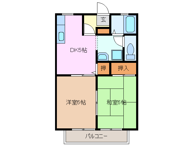 津市上浜町のアパートの間取り