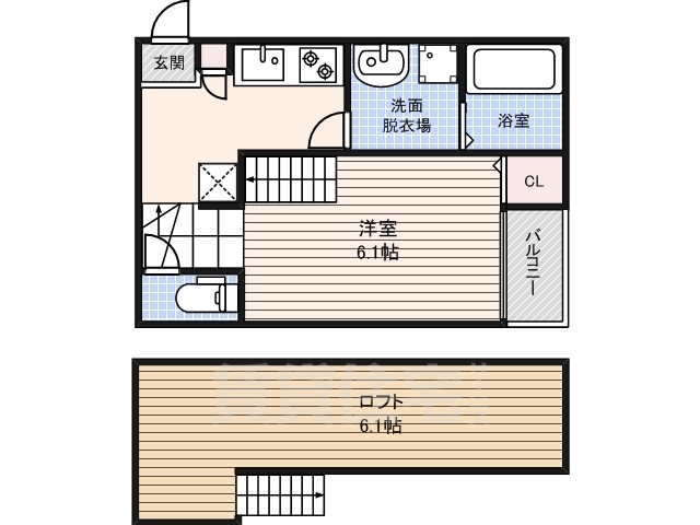 名古屋市中村区栄生町のアパートの間取り