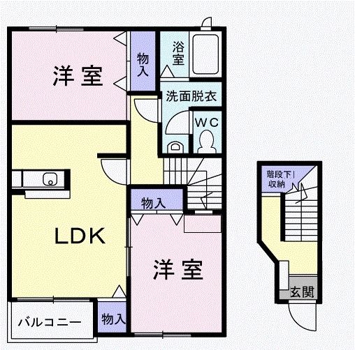 邑楽郡邑楽町大字中野のアパートの間取り