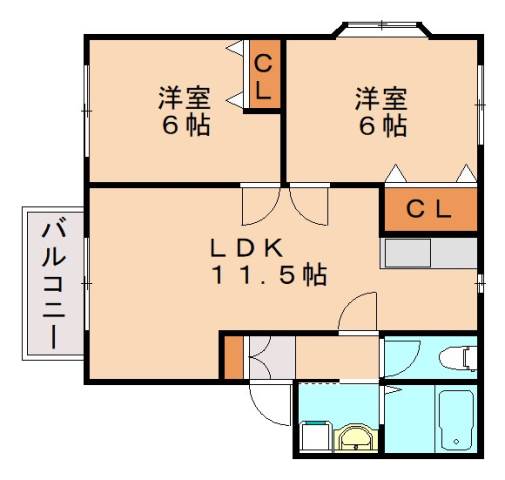 飯塚市堀池のアパートの間取り